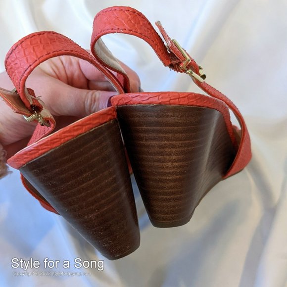 BCBGeneration Coral Peep Toe Slingback Wedge Heels 8.5 B - Picture 8 of 16